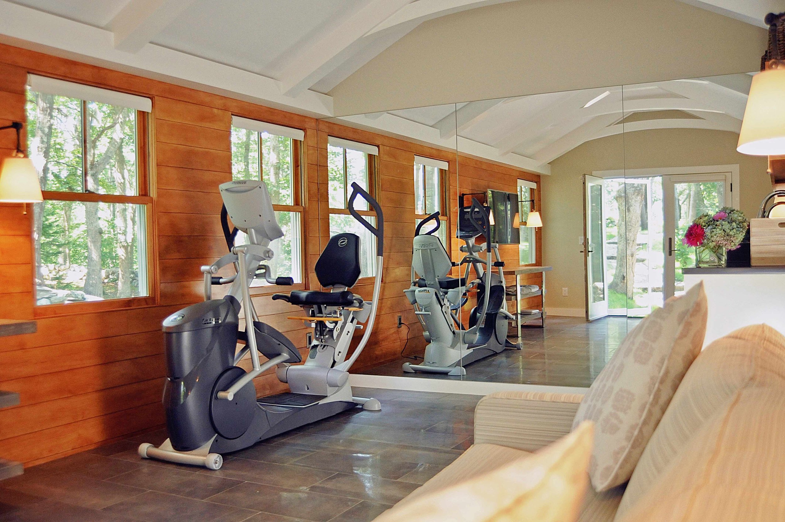 Wood-lined exercise studio from the Meg Lyons Architects portfolio