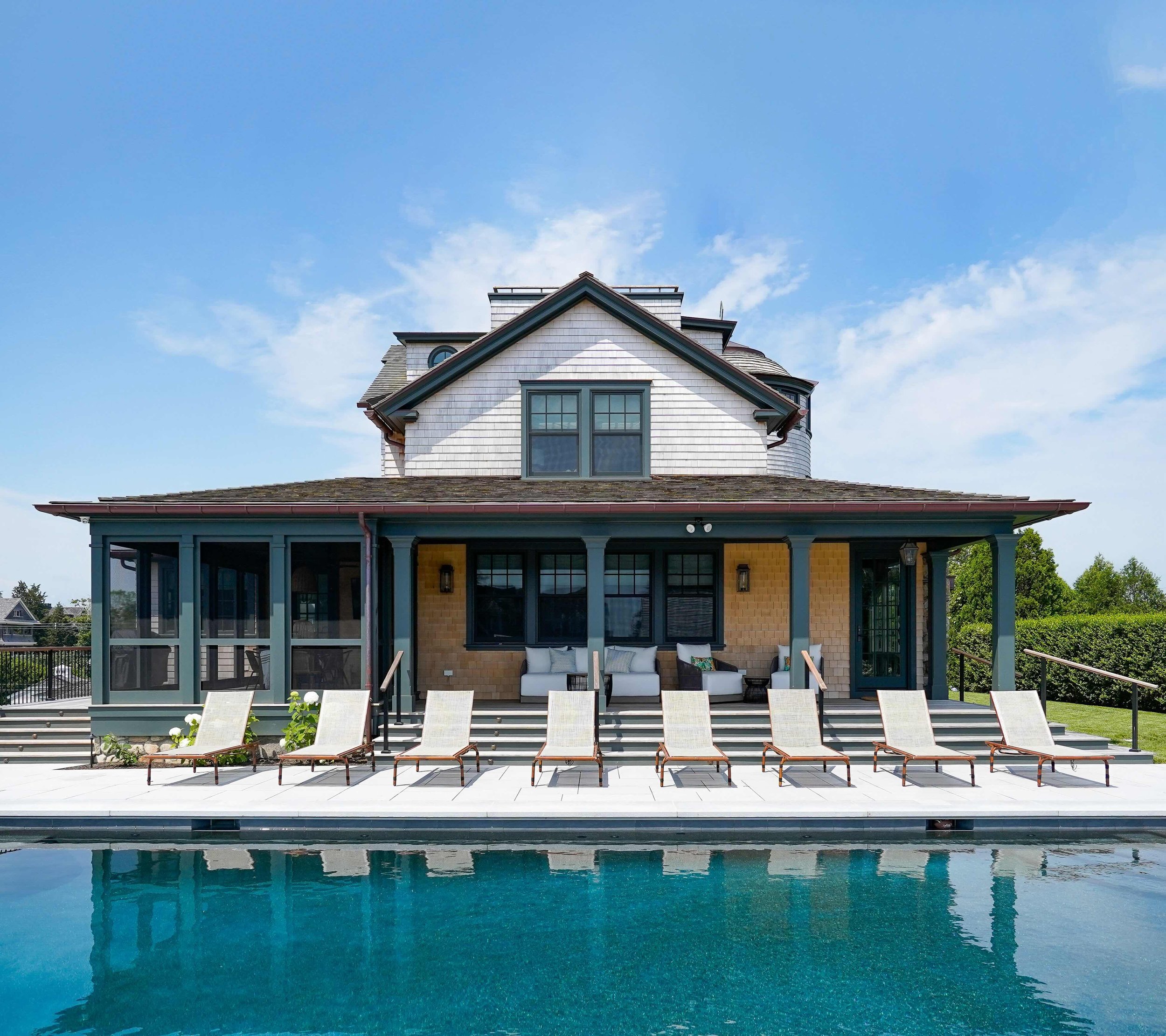 Shingle-style residence and pool from the Meg Lyons Architects portfolio